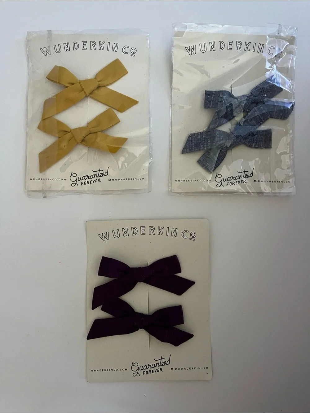 Three Sets of Wunderkin Bow Hair Clips